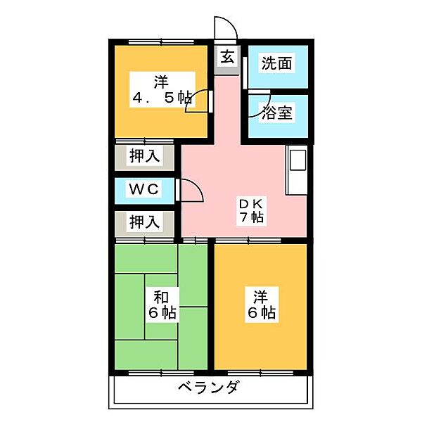 サンライフビル ｜愛知県名古屋市名東区若葉台(賃貸マンション3DK・4階・51.03㎡)の写真 その2