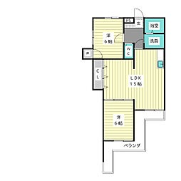 アルカディア1 2LDKの間取図画像