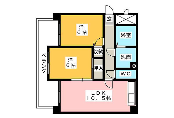 ヴェルドゥーレ．一社 ｜愛知県名古屋市名東区高社１丁目(賃貸マンション2LDK・2階・50.06㎡)の写真 その2