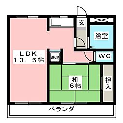 近藤マンション 1LDKの間取図画像