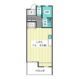 M・Kフラッツ ワンルームの間取図画像