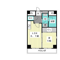 ハートインメイト 1LDKの間取図画像