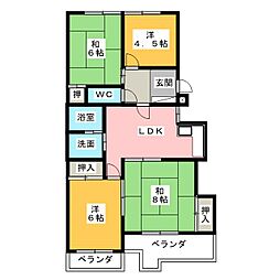 ノーメルやしろ 4LDKの間取図画像