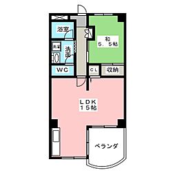 コーポラス亀の井 1LDKの間取図画像
