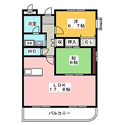 フォレスタヤシロガオカ 2LDKの間取図画像