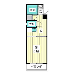 ロジィングス天野屋 1Kの間取図画像