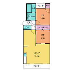 ハイツエクセル 2LDKの間取図画像