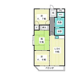 リリカル7 2SLDKの間取図画像