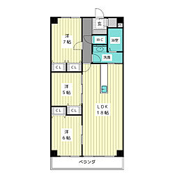LifeofCalm 3LDKの間取図画像