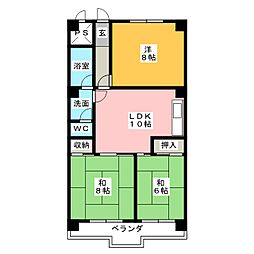 大進コーポ 3LDKの間取図画像