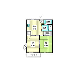 クレール牧の里A 2DKの間取図画像