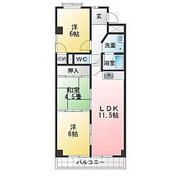 オオタ上菅ビル 3LDKの間取図画像