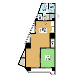 アイエスビル高間 1LDKの間取図画像