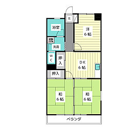 ラポール高針 3DKの間取図画像