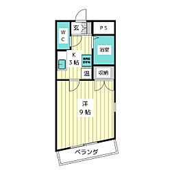 メゾン山の手 1Kの間取図画像
