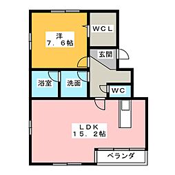 グレースプラザ 1LDKの間取図画像