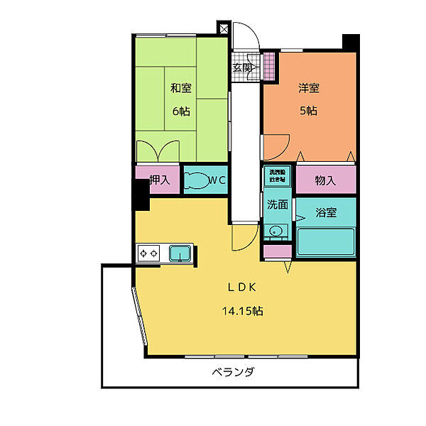 グランメール香久山 ｜愛知県日進市香久山２丁目(賃貸マンション2LDK・4階・57.60㎡)の写真 その2