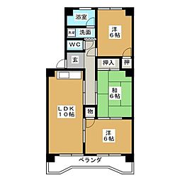 レジデンスオーミ 3LDKの間取図画像