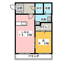 スカイハート  ｜ 愛知県長久手市石場（賃貸マンション1LDK・2階・45.39㎡） その2