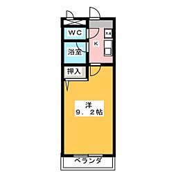 メゾンアイレスII 2階1Kの間取り
