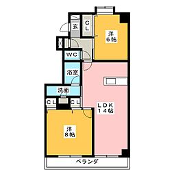 ラ・フォーレ杁ヶ池 2LDKの間取図画像