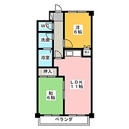 アッパーイースト 2LDKの間取図画像