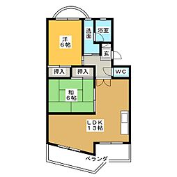 ヴィラグリーン 2LDKの間取図画像
