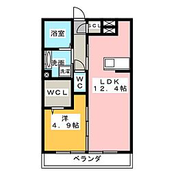 レ・セーナ 1LDKの間取図画像