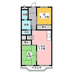 アメニティハウス 2LDKの間取図画像