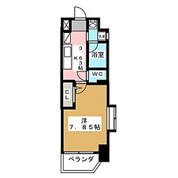 アールズタワー望が丘 1Kの間取図画像