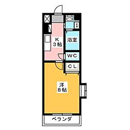 シテイライフ社が丘 1Kの間取図画像