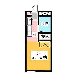 レオパレスM&K ワンルームの間取図画像