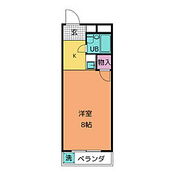 ヴィラ.シャルダン ワンルームの間取図画像