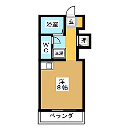 ヴァンベール植田 ワンルームの間取図画像