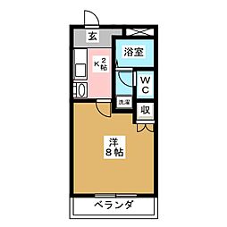 Ａｎｎｅｘ121 3階1Kの間取り