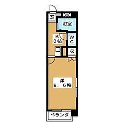 ギャザーK.Y 1Kの間取図画像