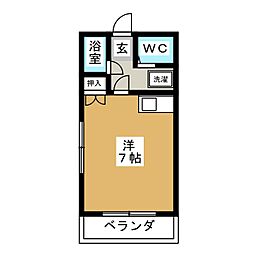 コートロティ ワンルームの間取図画像