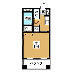 エタージュ 1Kの間取図画像