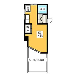 安藤ハイツ 1Kの間取図画像