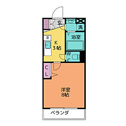 シャンツェ・八事 1Kの間取図画像