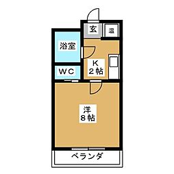 Urban塩釜 1Kの間取図画像