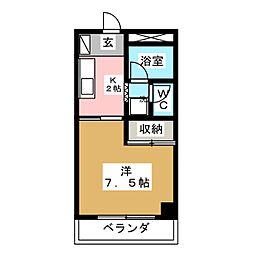 シャトーハティ 1Kの間取図画像