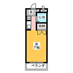 グランデ島田橋 1Kの間取図画像