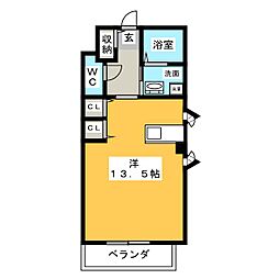 L'ORME ワンルームの間取図画像