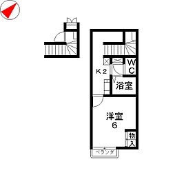 レオパレス一本松 1Kの間取図画像
