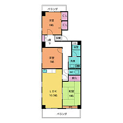 サウス中平 3LDKの間取図画像