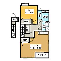 ピュアウイング  ｜ 愛知県日進市野方町西島（賃貸アパート1LDK・2階・53.82㎡） その2