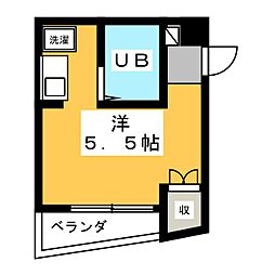 ピア向が丘 3階ワンルームの間取り