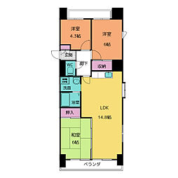 平針サンシャイン 3LDKの間取図画像