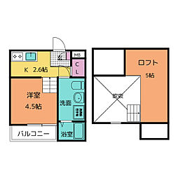 エミューロ 1Kの間取図画像